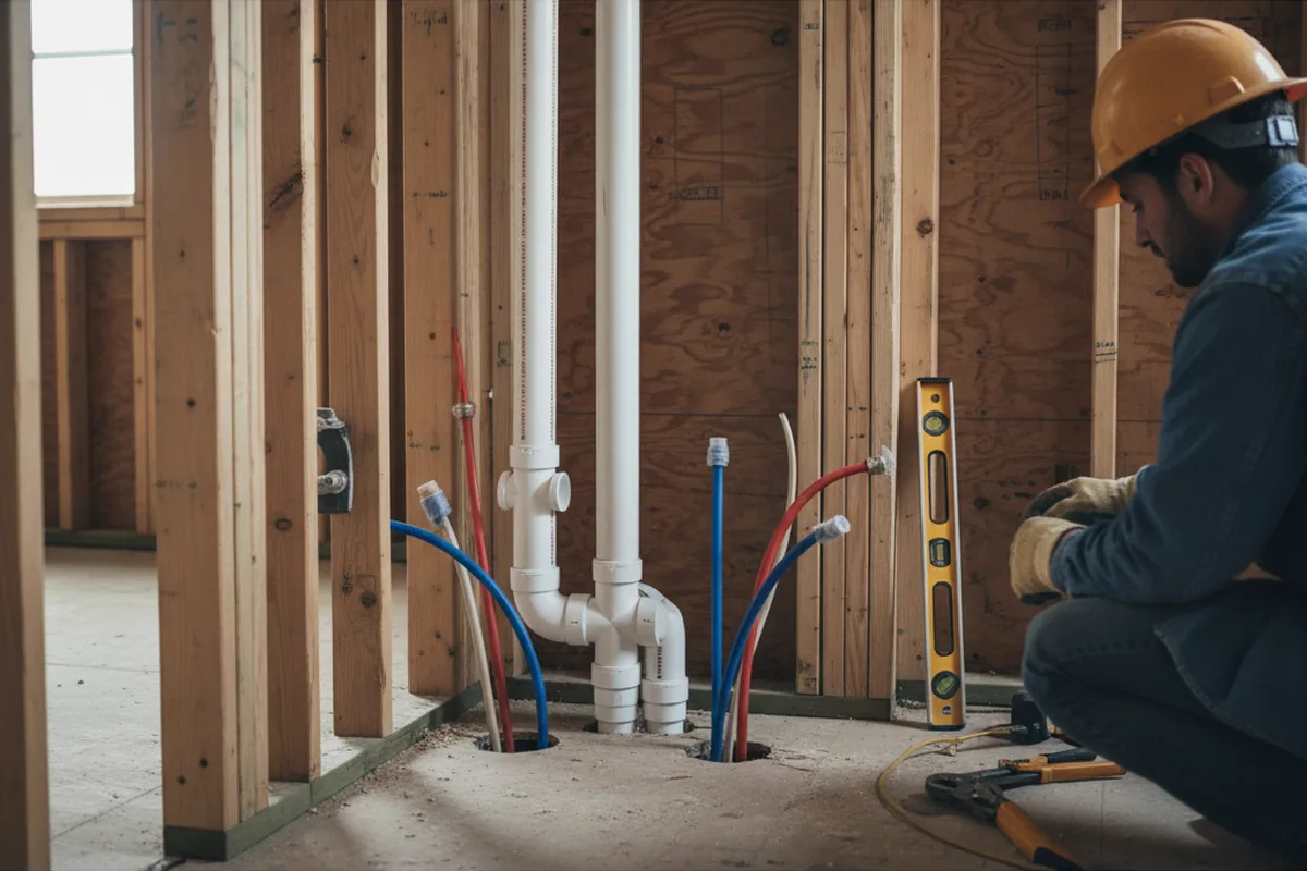 Drain and supply rough-in during Garbage Disposal Repair in Lamont