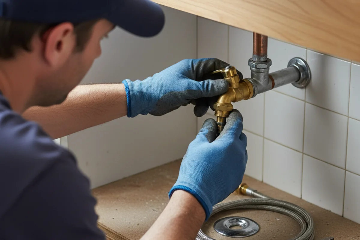 Shutoff valve and fitting work during Emergency Plumbing in Lamont